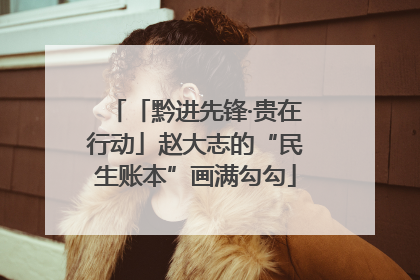 「黔进先锋·贵在行动」赵大志的“民生账本”画满勾勾