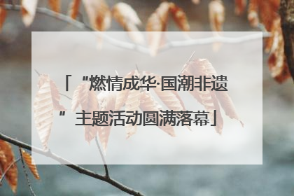 “燃情成华·国潮非遗”主题活动圆满落幕