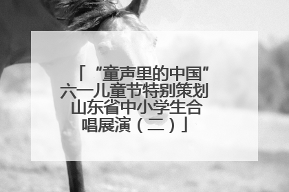 “童声里的中国”六一儿童节特别策划 山东省中小学生合唱展演（二）
