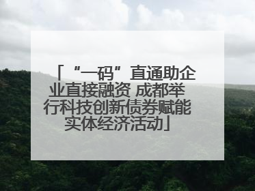 “一码”直通助企业直接融资 成都举行科技创新债券赋能实体经济活动
