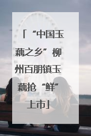 “中国玉藕之乡”柳州百朋镇玉藕抢“鲜”上市