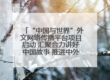 “中国与世界”外文网络传播平台项目启动 汇聚合力讲好中国故事 推进中外文明交流互鉴