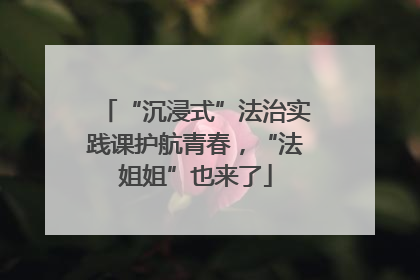 “沉浸式”法治实践课护航青春，“法姐姐”也来了
