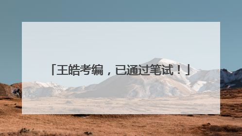 王皓考编，已通过笔试！