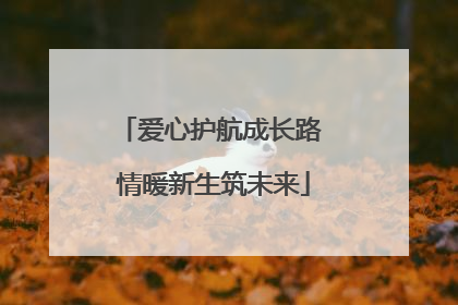 爱心护航成长路 情暖新生筑未来