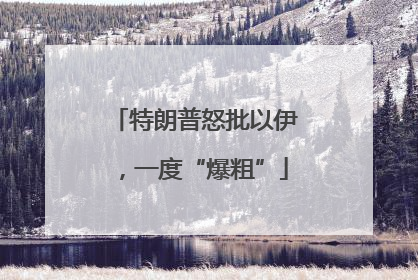 特朗普怒批以伊，一度“爆粗”