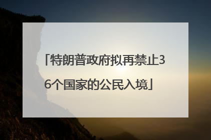 特朗普政府拟再禁止36个国家的公民入境
