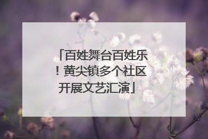 百姓舞台百姓乐!黄尖镇多个社区开展文艺汇演
