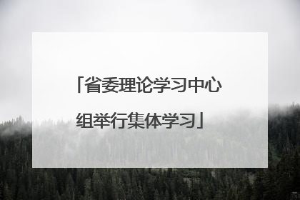 省委理论学习中心组举行集体学习