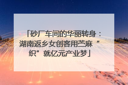 砂厂车间的华丽转身：湖南返乡女创客用苎麻“织”就亿元产业梦