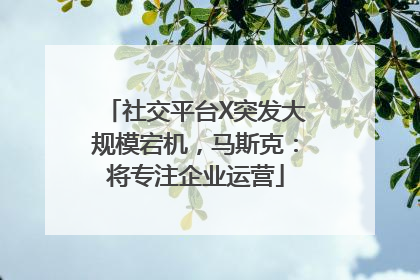 社交平台X突发大规模宕机，马斯克：将专注企业运营