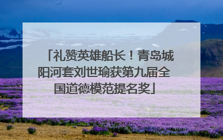 礼赞英雄船长！青岛城阳河套刘世瑜获第九届全国道德模范提名奖