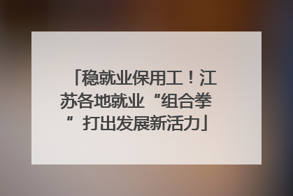 稳就业保用工！江苏各地就业“组合拳”打出发展新活力