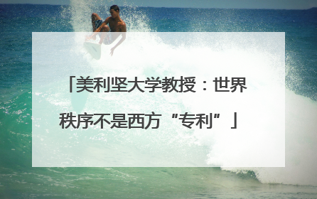 美利坚大学教授：世界秩序不是西方“专利”