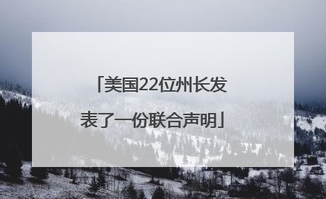 美国22位州长发表了一份联合声明
