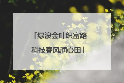 绿浪金叶织富路 科技春风润心田