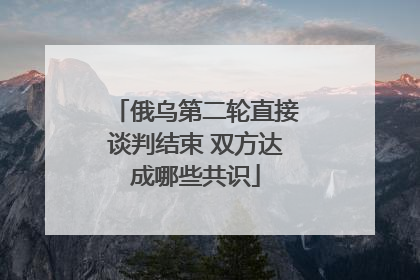 俄乌第二轮直接谈判结束 双方达成哪些共识