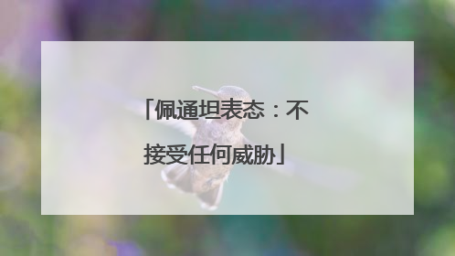 佩通坦表态：不接受任何威胁