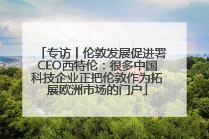 专访丨伦敦发展促进署CEO西特伦：很多中国科技企业正把伦敦作为拓展欧洲市场的门户
