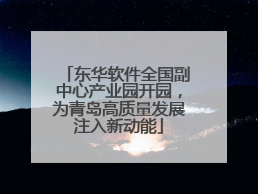 东华软件全国副中心产业园开园，为青岛高质量发展注入新动能