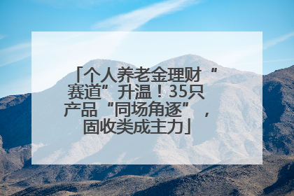 个人养老金理财“赛道”升温！35只产品“同场角逐”，固收类成主力