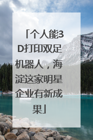 个人能3D打印双足机器人，海淀这家明星企业有新成果