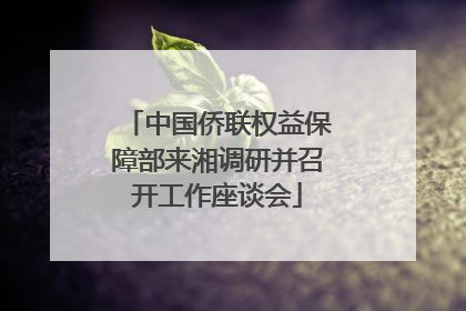 中国侨联权益保障部来湘调研并召开工作座谈会