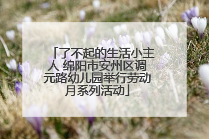 了不起的生活小主人 绵阳市安州区调元路幼儿园举行劳动月系列活动