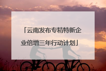 云南发布专精特新企业倍增三年行动计划