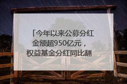 今年以来公募分红金额超950亿元，权益基金分红同比翻倍｜招财猫