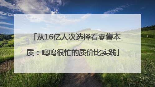 从16亿人次选择看零售本质：鸣鸣很忙的质价比实践