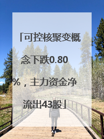 可控核聚变概念下跌0.80%，主力资金净流出43股