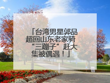 台湾男星郭品超回山东老家骑“三蹦子”赶大集被偶遇！