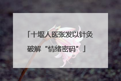 十堰人医张发以针灸破解“情绪密码”