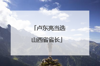 卢东亮当选山西省省长