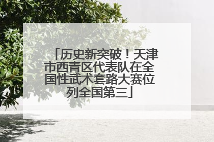 历史新突破！天津市西青区代表队在全国性武术套路大赛位列全国第三
