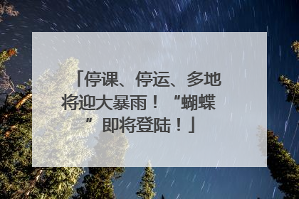 停课、停运、多地将迎大暴雨！“蝴蝶”即将登陆！