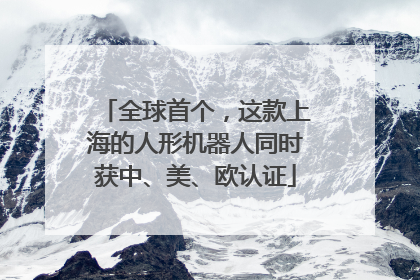 全球首个，这款上海的人形机器人同时获中、美、欧认证