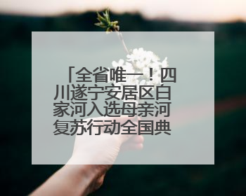 全省唯一！四川遂宁安居区白家河入选母亲河复苏行动全国典型案例