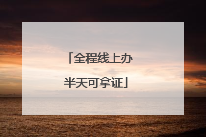 全程线上办 半天可拿证
