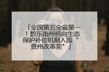 全国第五全省第一！黔东南州横向生态保护补偿机制入围“贵州改革奖”