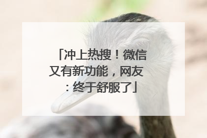 冲上热搜！微信又有新功能，网友：终于舒服了