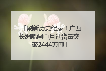 刷新历史纪录！广西长洲船闸单月过货量突破2444万吨