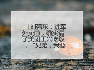 刘强东：进军外卖前，确实请了美团王兴吃饭，“兄弟，我要进入外卖了”