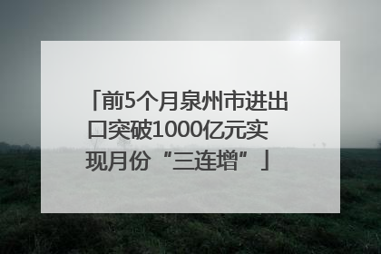 前5个月泉州市进出口突破1000亿元实现月份“三连增”