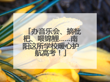 办音乐会、摘枇杷、喂锦鲤……南阳这所学校暖心护航高考！