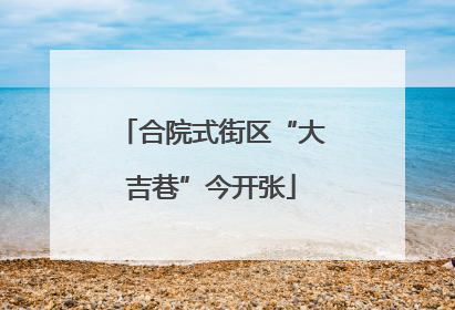 合院式街区“大吉巷”今开张
