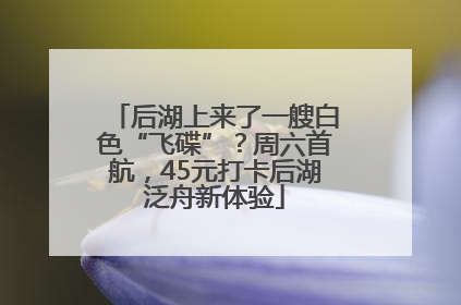 后湖上来了一艘白色“飞碟”？周六首航，45元打卡后湖泛舟新体验