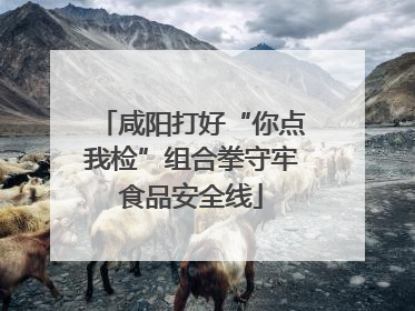 咸阳打好“你点我检”组合拳守牢食品安全线
