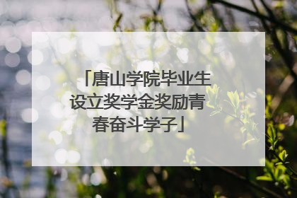 唐山学院毕业生设立奖学金奖励青春奋斗学子